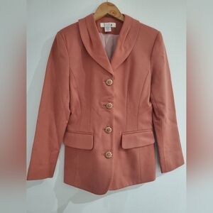 Vintage Feminine Power Skirt Suit Set Charming Flower Buttons - 2 piece fits2/4